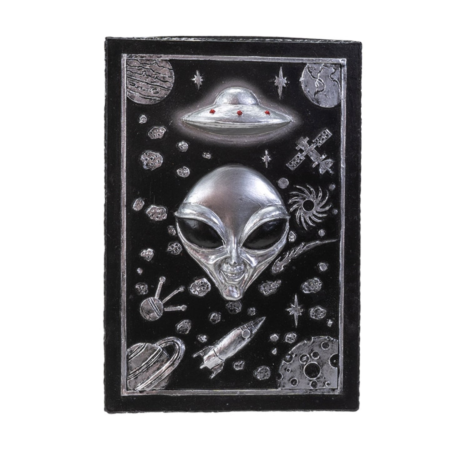 UFO Alien Sci-fi Spaceship Jewelry Trinket Keepsake Lidded Box 5.6 inches Long