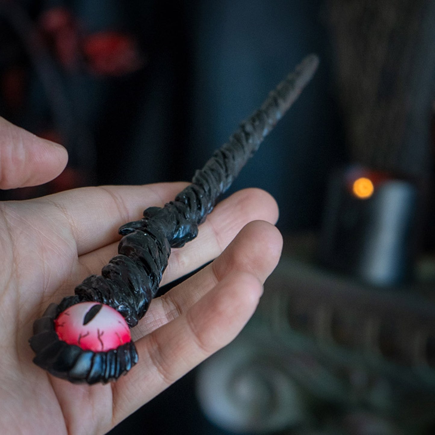 Red Dragon Eye Resin Magic Wand Accessory Cosplay Prop Home Decoration 9.5 inch