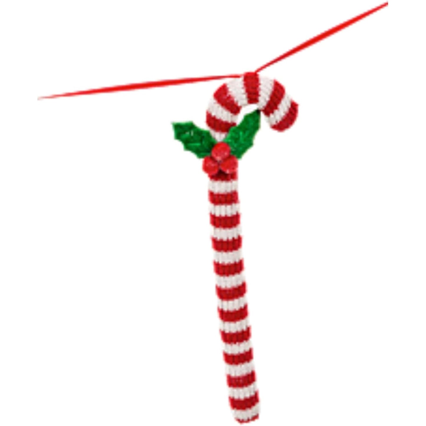 Ganz Red and White Candy Cane Polyester Christmas Garland Stand 72 Inches Long