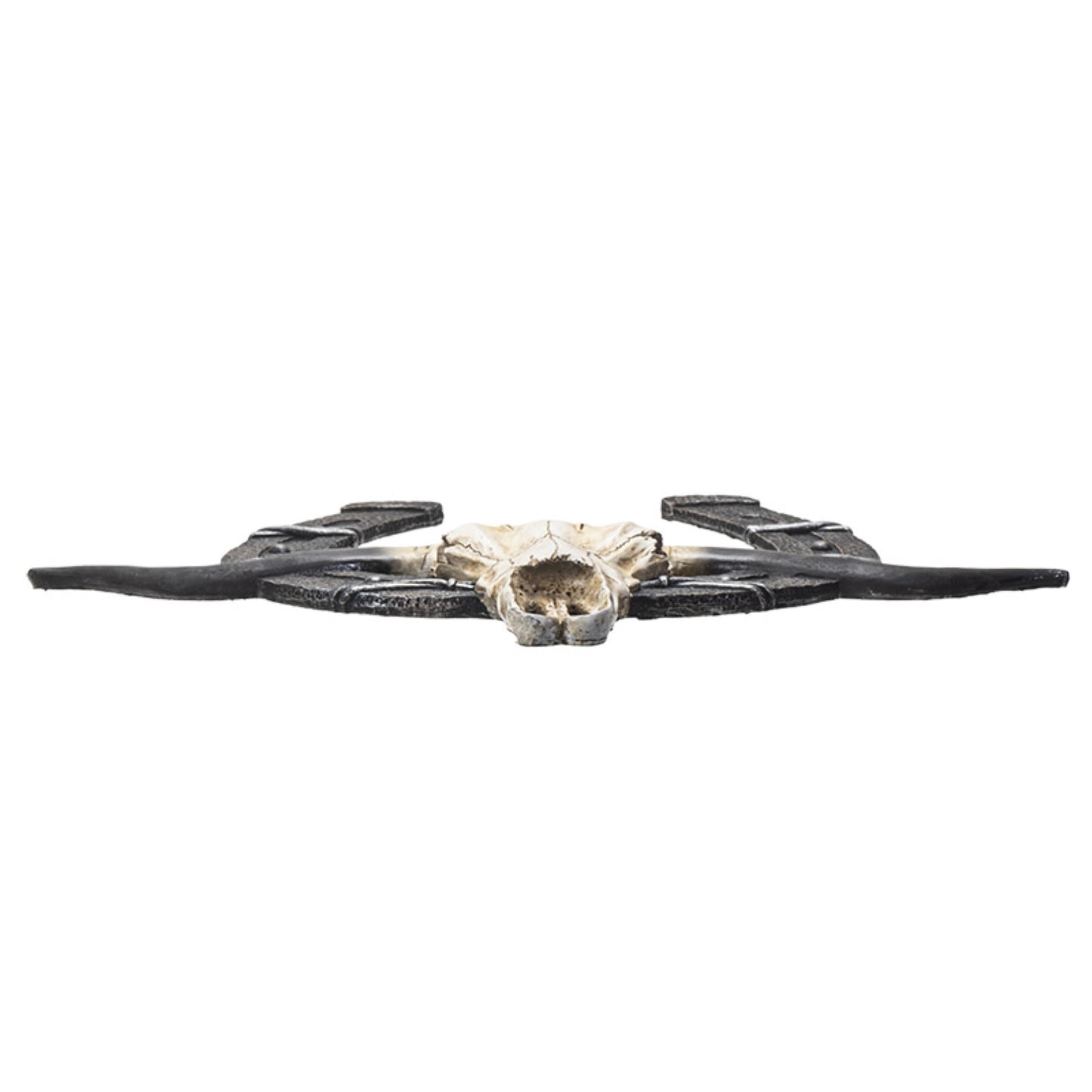 Western Horseshoe with Cow Skull Wall Plaque 21.75 x 18.5 Inch