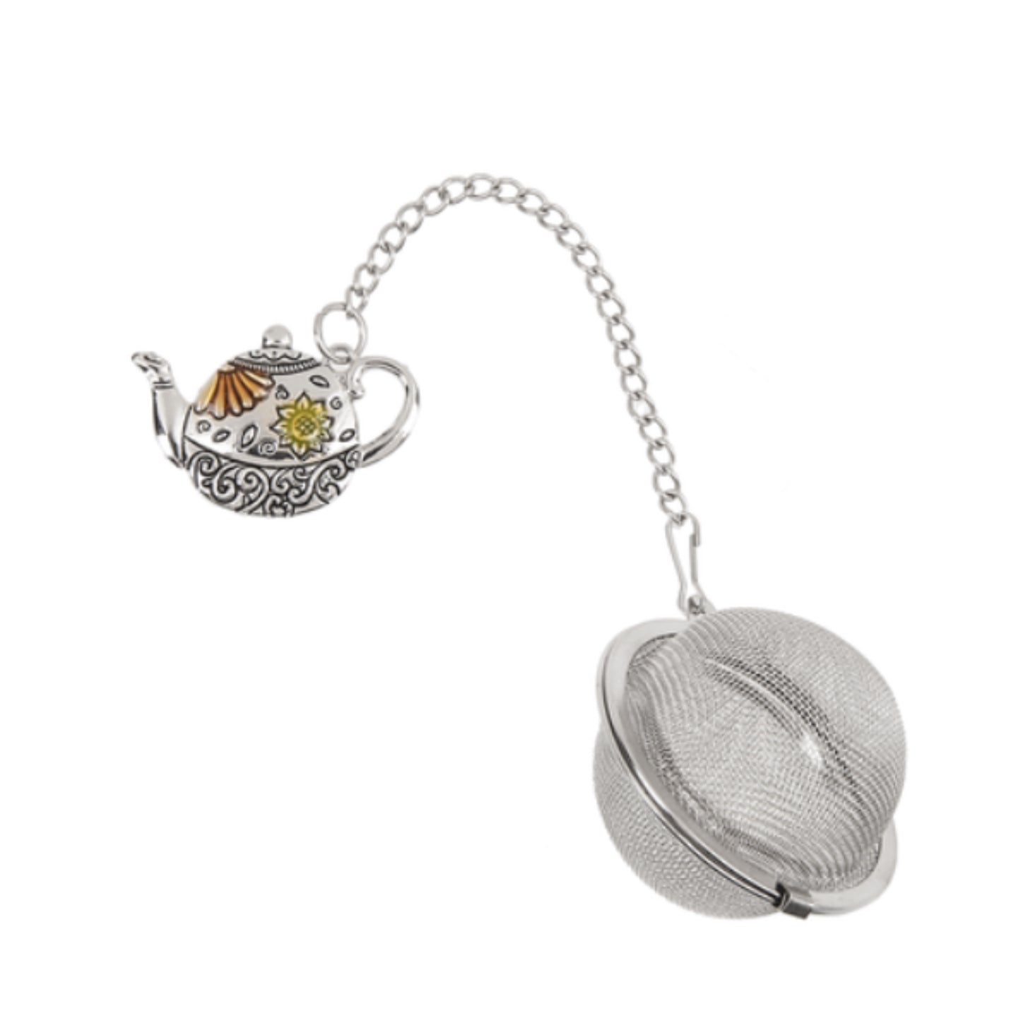 Ganz Sunflower Teapot Charming Zinc Metal Mesh Tea Infuser Ball with Enameling For Loose Leaf Tea Reusable