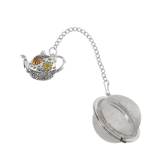 Ganz Sunflower Teapot Charming Zinc Metal Mesh Tea Infuser Ball with Enameling For Loose Leaf Tea Reusable