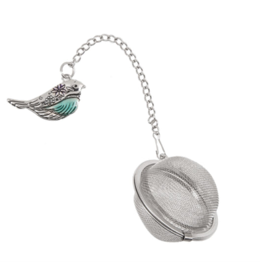 Ganz Bird Charming Zinc Metal Mesh Tea Infuser Ball with Enameling For Loose Leaf Tea Reusable