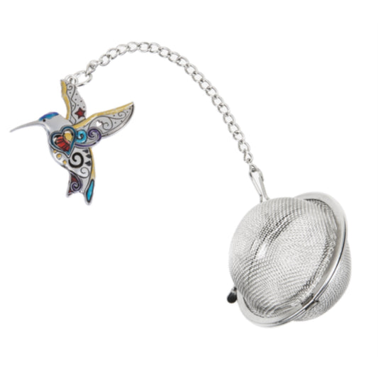 Ganz Hummingbird Charming Zinc Metal Mesh Tea Infuser Ball with Enameling For Loose Leaf Tea Reusable