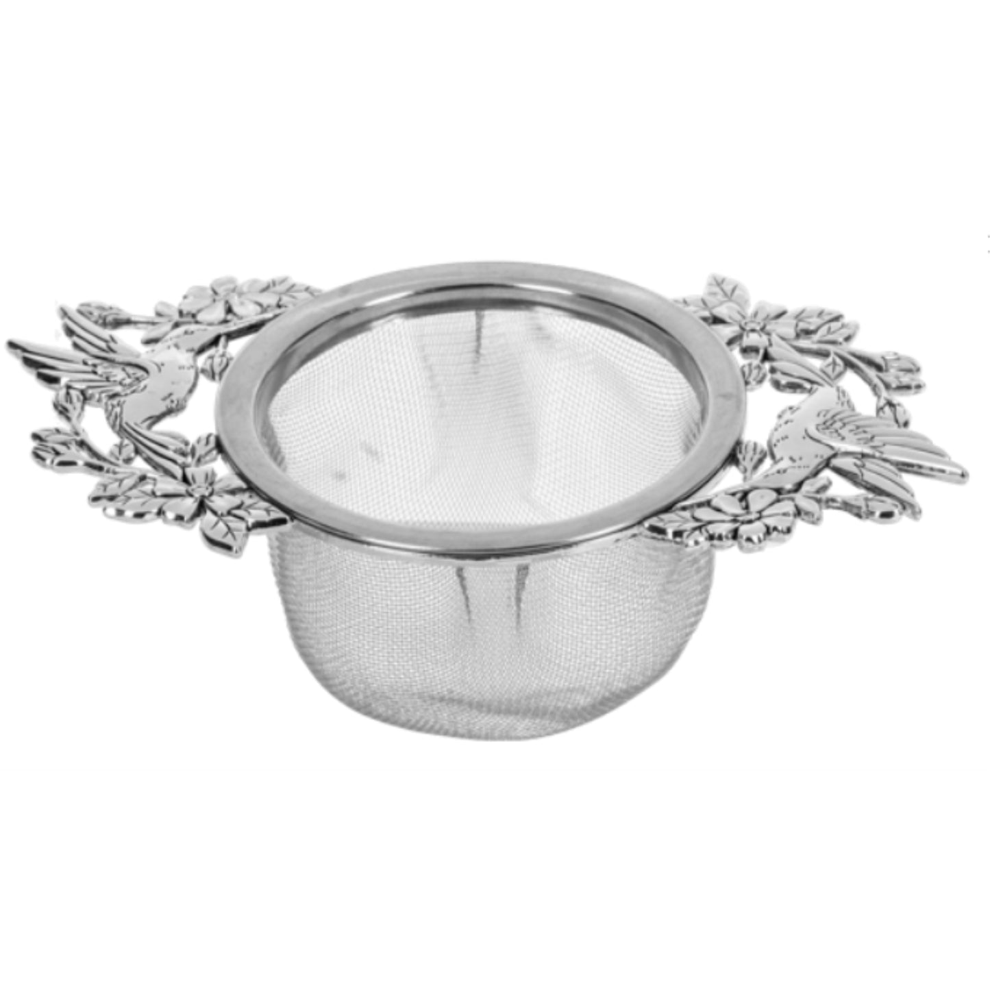 Ganz Hummingbird Flower Zinc Herbal Drink Infuser Steeper Fine Mesh Strainer for Loose Leaf Tea 4.5 x 2.5 In