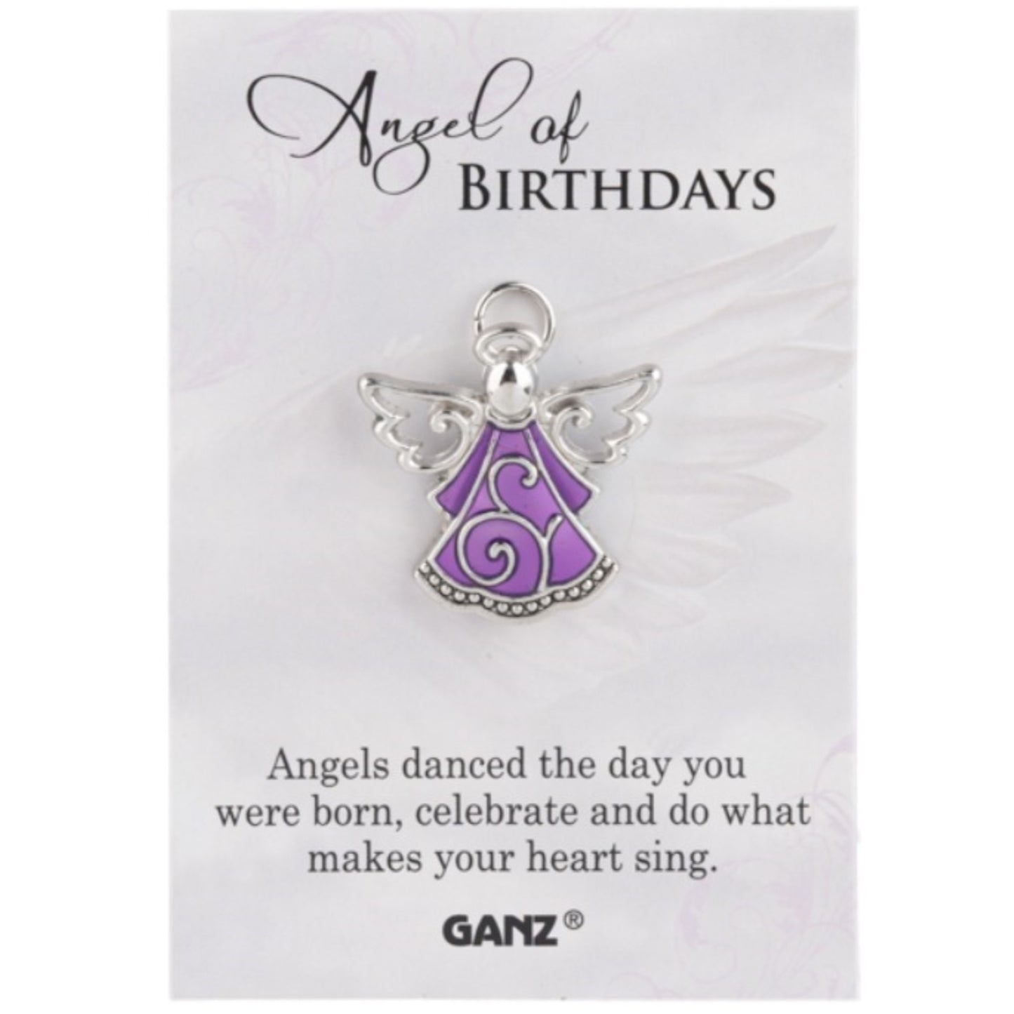 Ganz Angel of Birthdays Angels Danced the Day You Were Born Metal Pin 1.25 x 1 inch