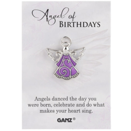 Ganz Angel of Birthdays Angels Danced the Day You Were Born Metal Pin 1.25 x 1 inch