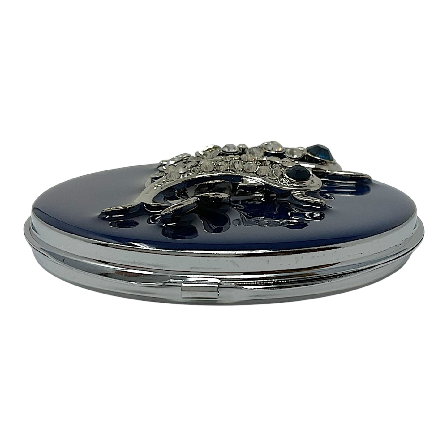 Dolphin and Baby Bejeweled Enamel Compact Mirror Travel Cosmetic Makeup Portable