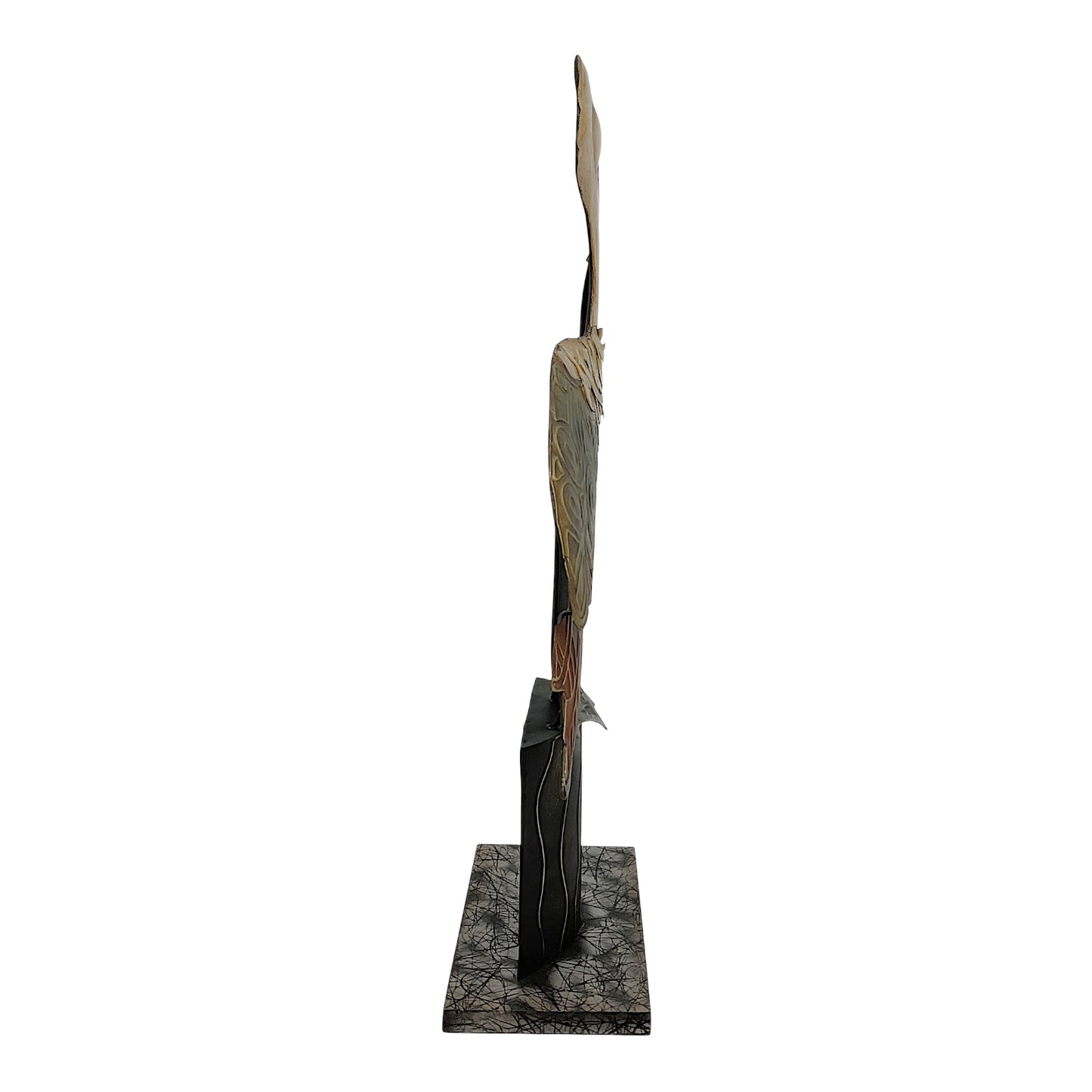 Pelican Bird on Piling Capiz Table Top Statue Figurine Beach Coastal Decoration 18.75 x 16 Inches