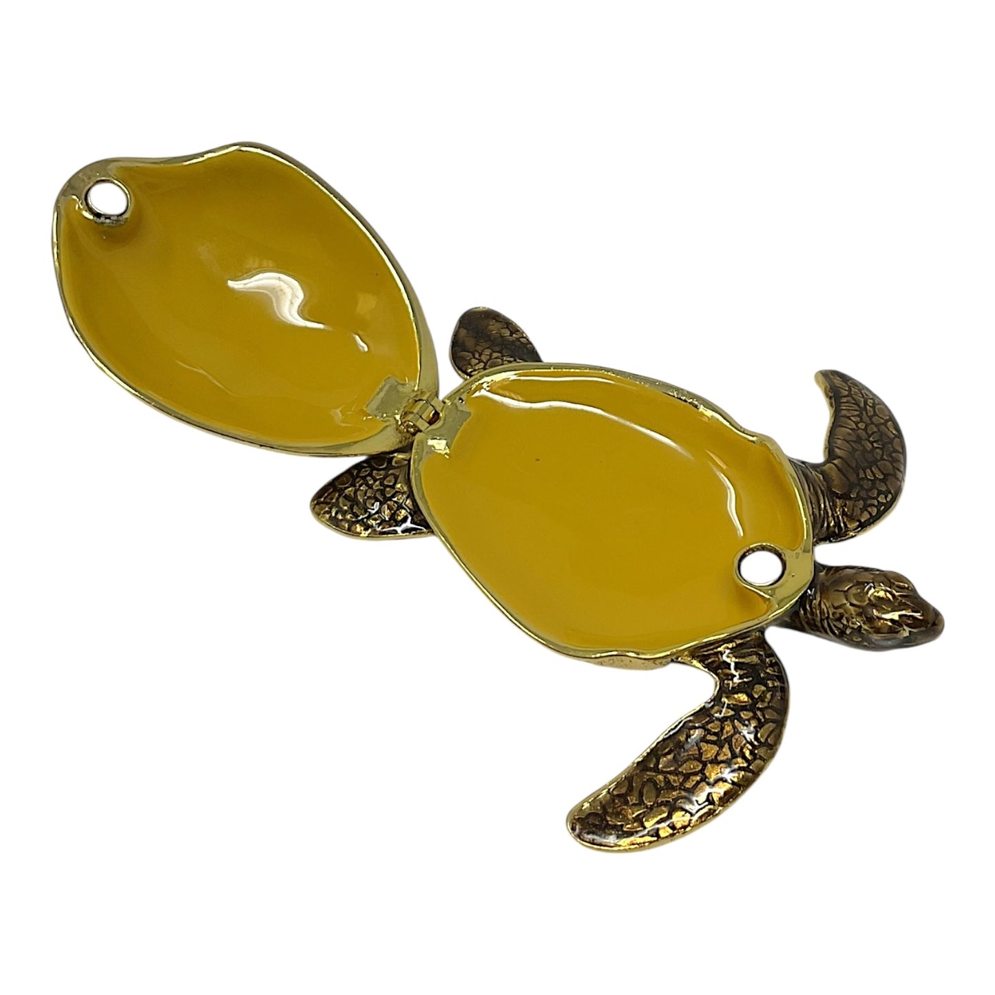 Green Sea Turtle Bejeweled Enamel Jewelry Trinket Keepsake Box Container 3 x 2.8 inch