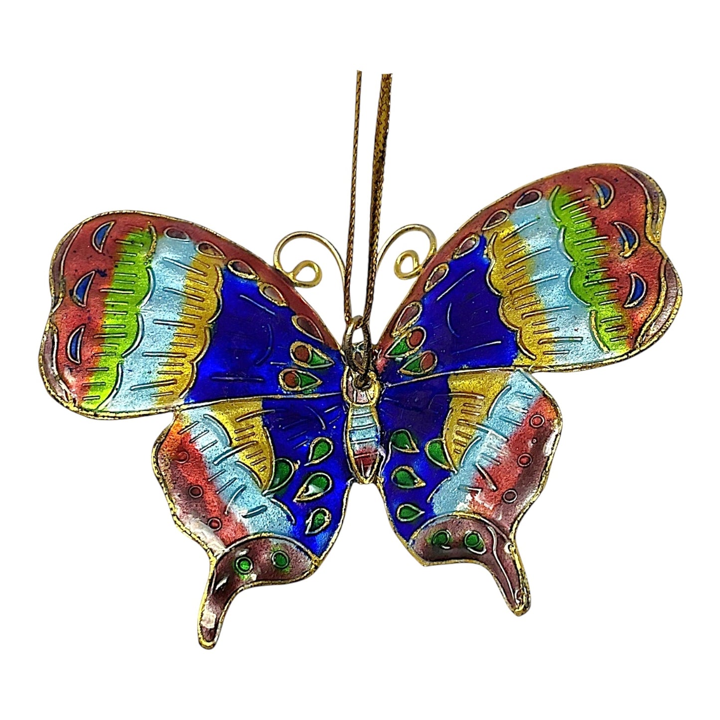 Multicolor Butterflies Metal Christmas Tree Ornaments Set of 4 Butterfly 3.1 x 2.5 inch
