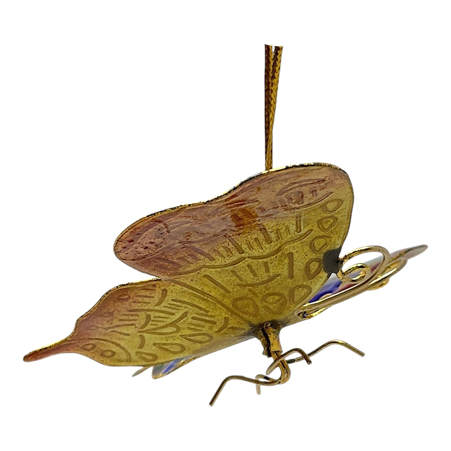 Multicolor Butterflies Metal Christmas Tree Ornaments Set of 4 Butterfly 3.1 x 2.5 inch