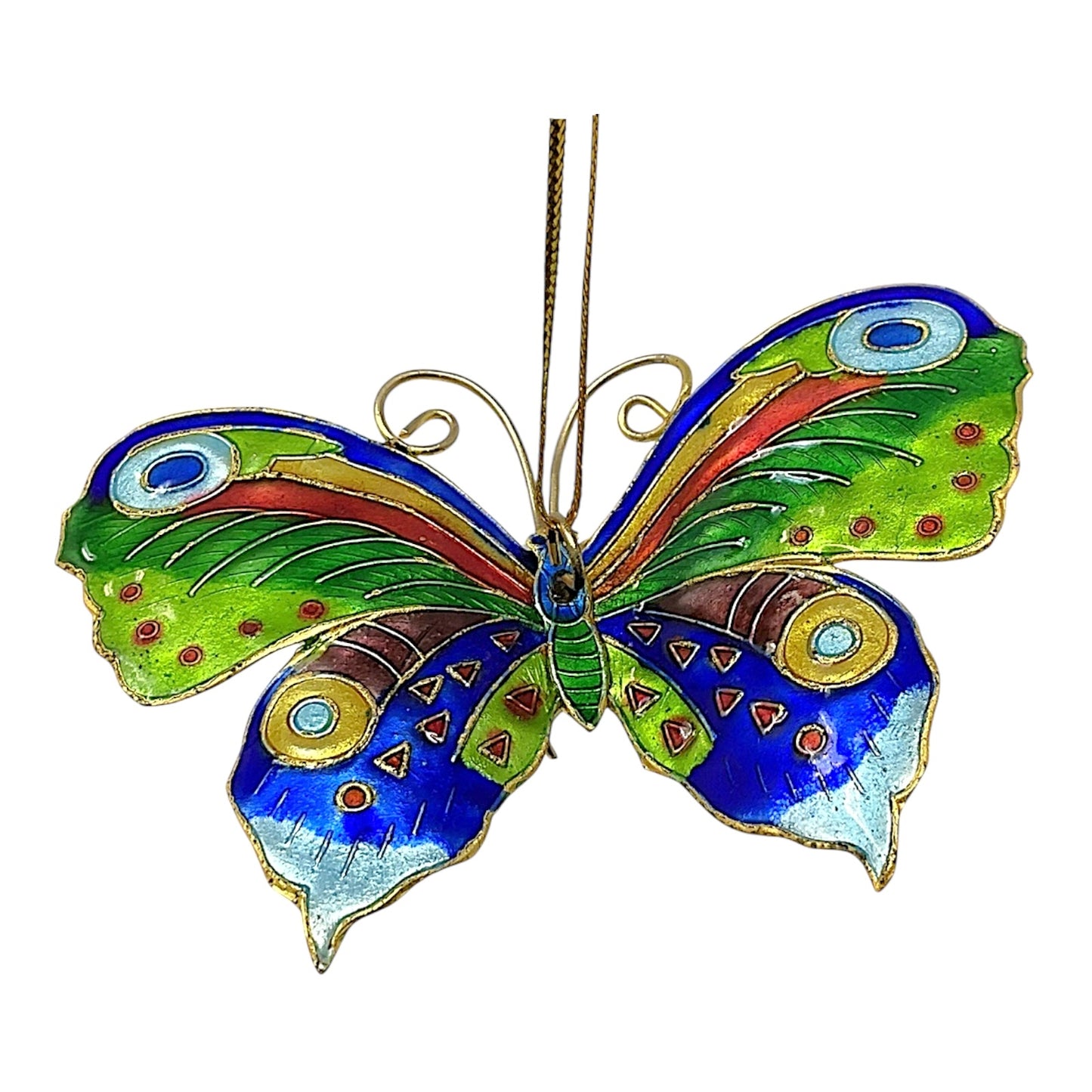 Multicolor Butterflies Metal Christmas Tree Ornaments Set of 4 Butterfly 3.1 x 2.5 inch
