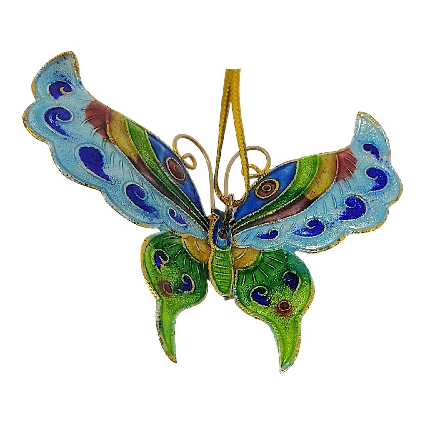 Multicolor Butterflies Metal Christmas Tree Ornaments Set of 4 Butterfly 3.1 x 2.5 inch