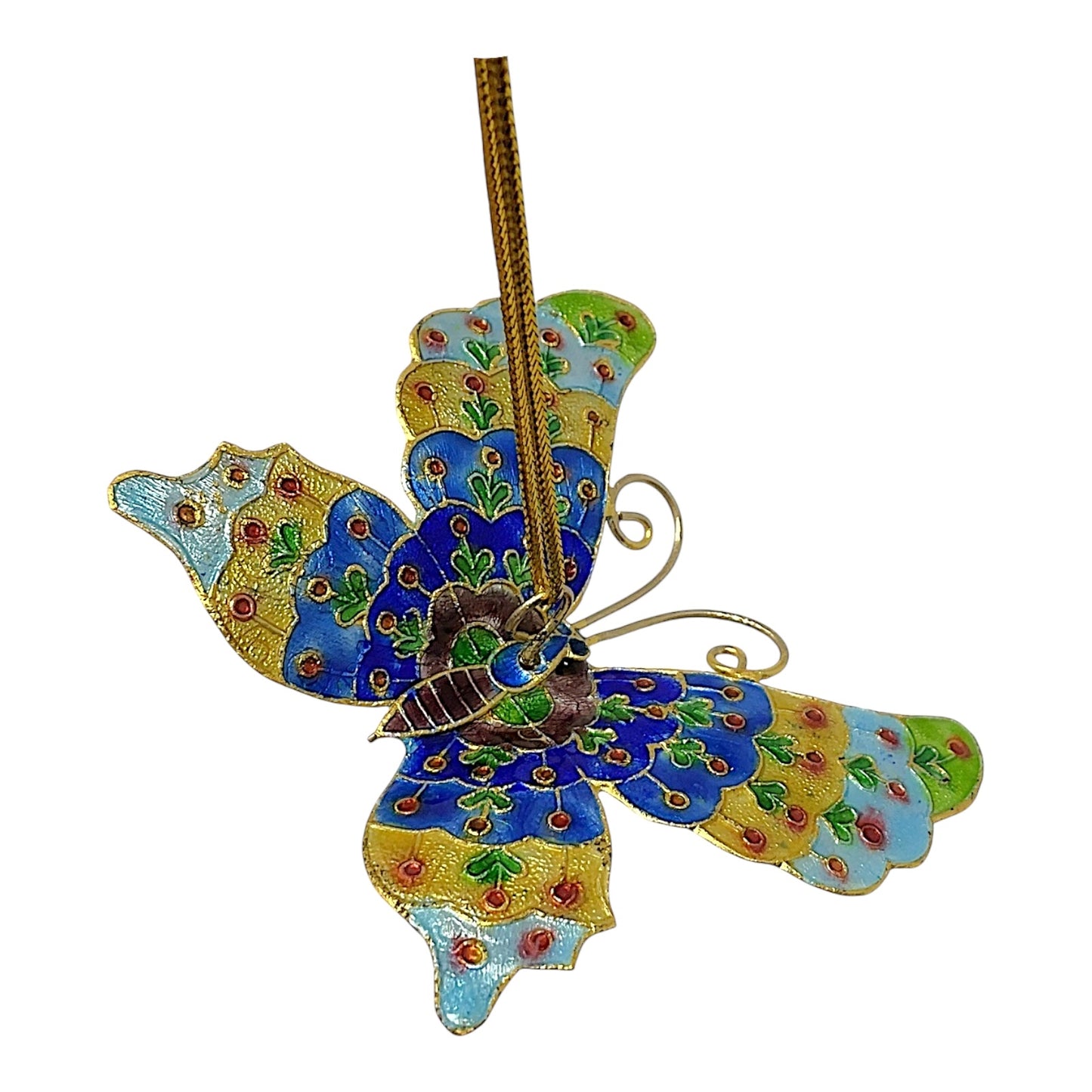 Multicolor Butterflies Metal Christmas Tree Ornaments Set of 4 Butterfly 3.1 x 2.5 inch