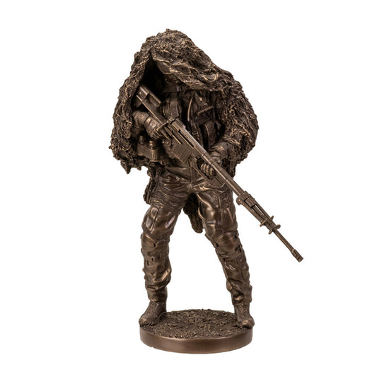 Modern Military Warfare Camouflage Marksman Sniper Specialist Unit Figurine 12.5 inch
