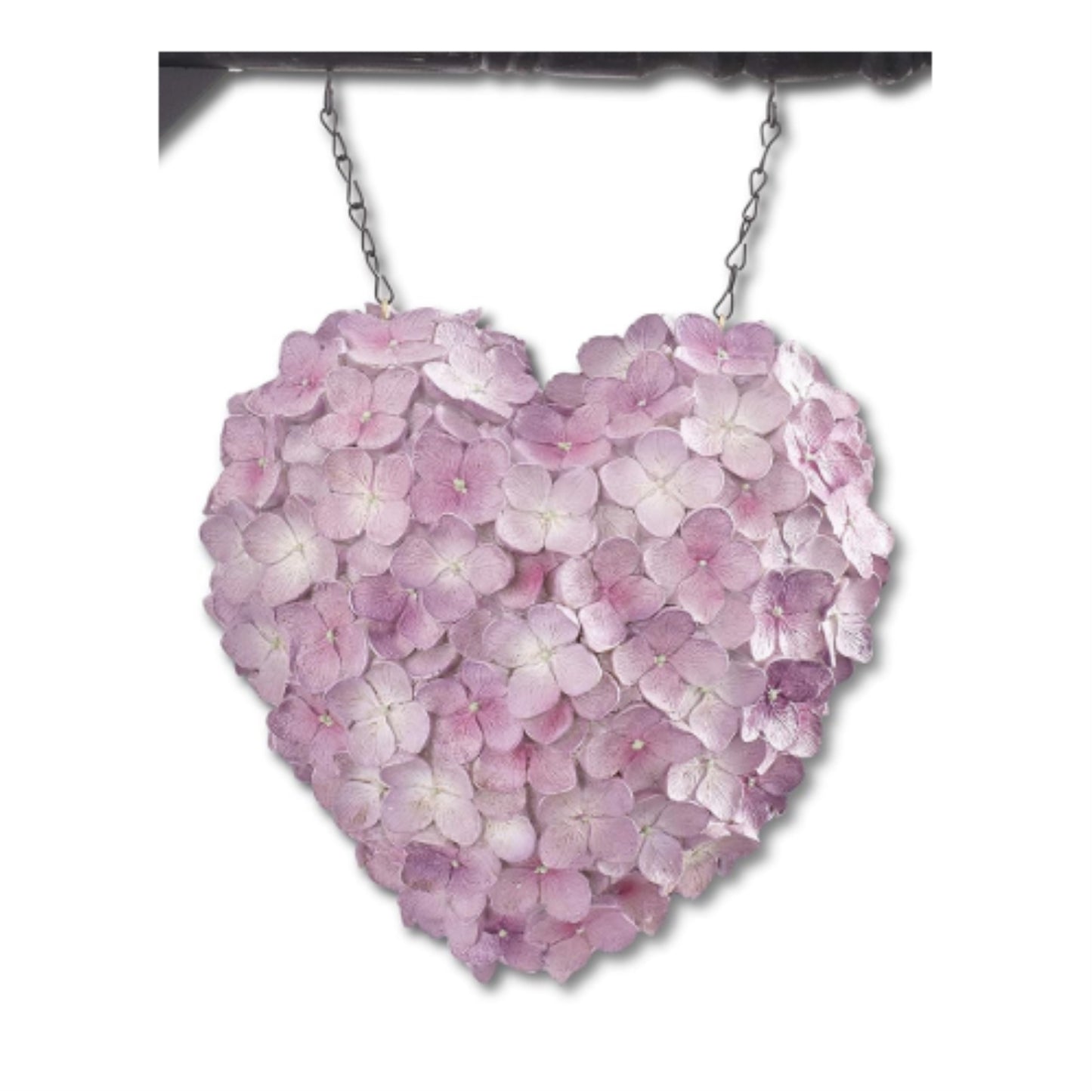 K&K Interiors Purple Hydrangea Flowers Resin Heart Arrow Replacement Sign 9.25 inch - Arrow Sold Separately