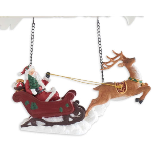 K&K Interiors Santa Riding Sleigh with Reindeer Christmas Arrow Replacement Sign 15 x 11 inch - Arrow Sold Separately