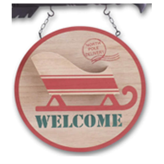 K&K Interiors North Pole Delivery Sled Welcome Christmas Arrow Replacement Sign 13 inch - Arrow Sold Separately