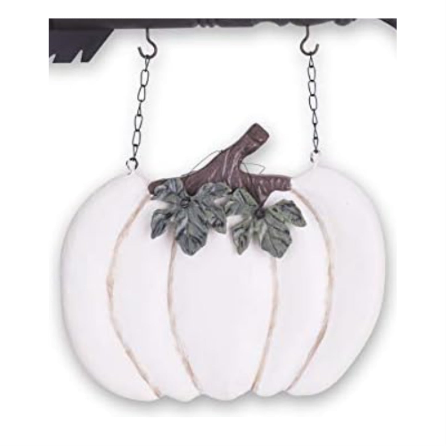K&K Interiors Resin Whitewashed Pumpkin Hanging Arrow Replacement Sign 11 inch - Arrow Sold Separately
