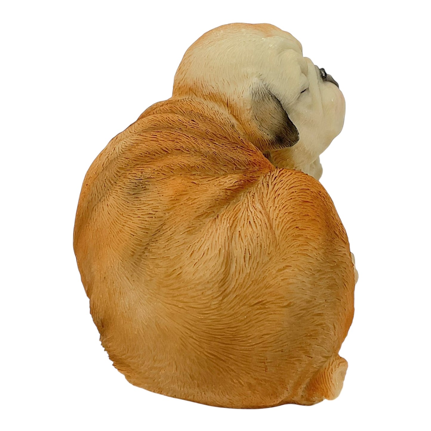 Brown and White Bulldog Sleeping Dog Pet Figurine Home Decoration 7 inch