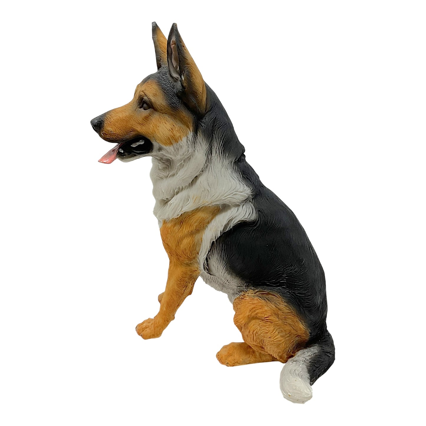 Sitting German Shepherd Panda Color Dog Pet Home Decor Figurine 8.75 inch