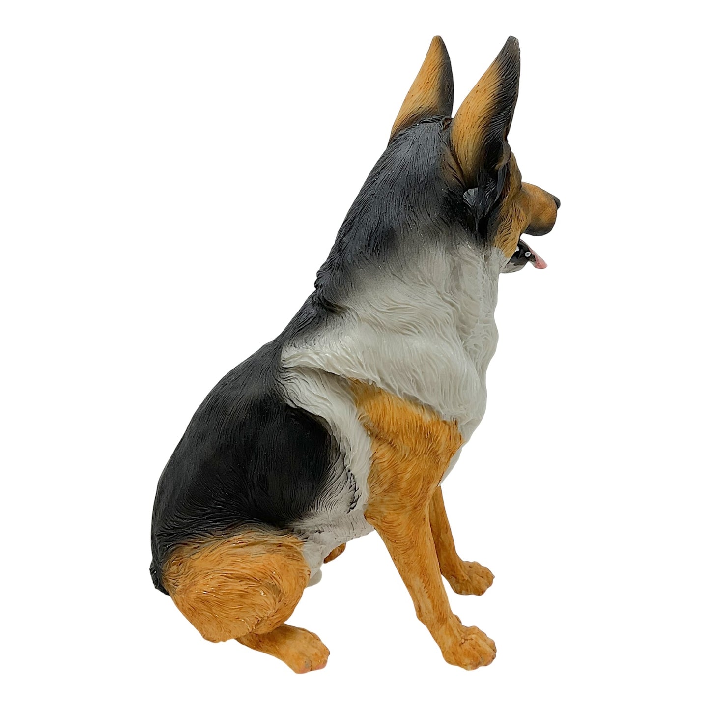 Sitting German Shepherd Panda Color Dog Pet Home Decor Figurine 8.75 inch