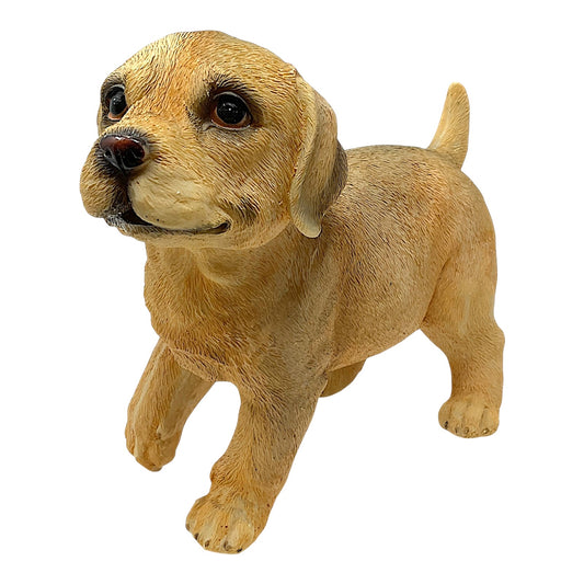 Yellow Labrador Retriever Puppy with Paw Up Dog Pet Resin Figurine Lab 9.25 inches Long