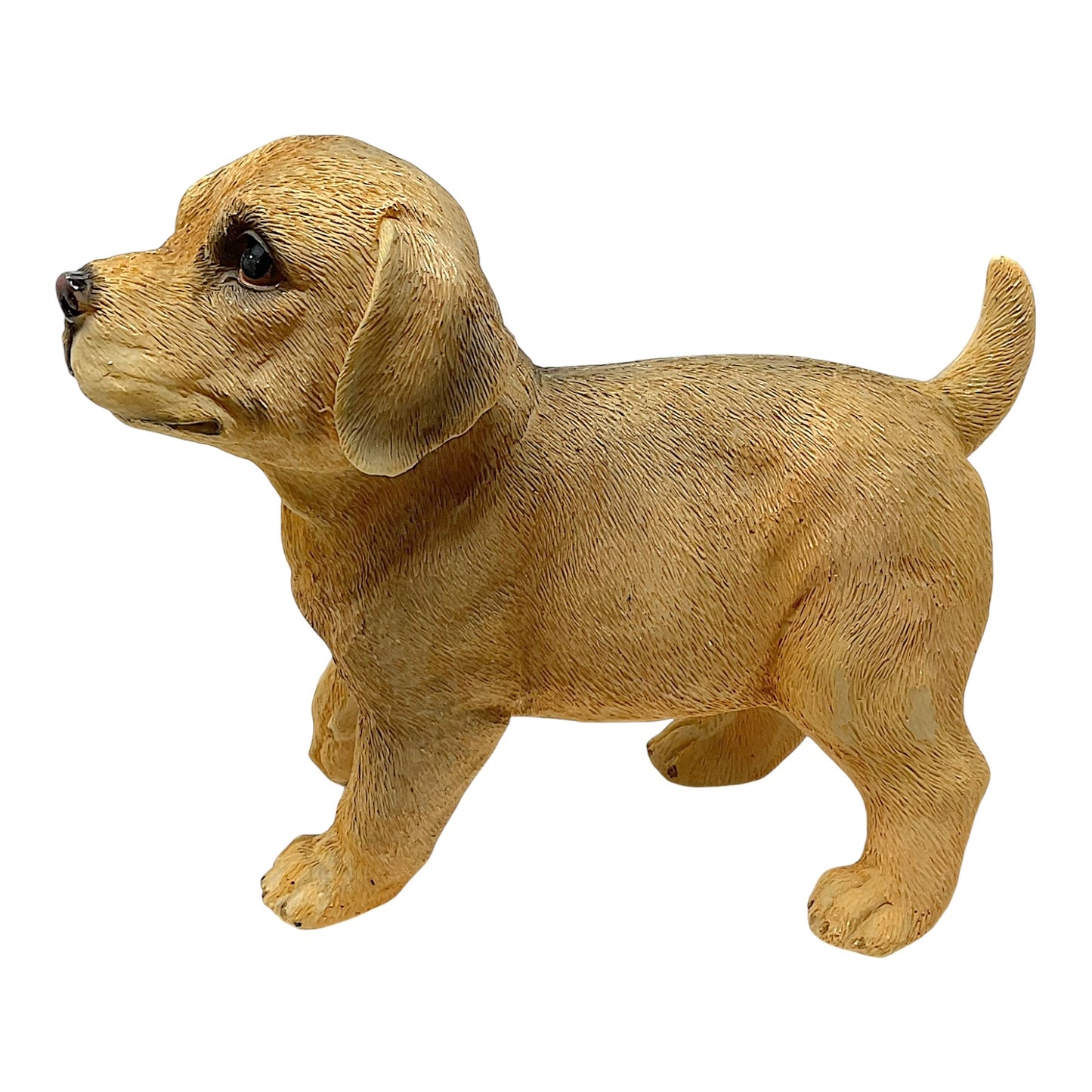 Yellow Labrador Retriever Puppy with Paw Up Dog Pet Resin Figurine Lab 9.25 inches Long