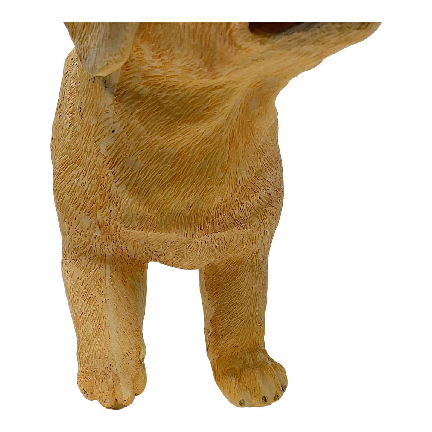 Yellow Labrador Retriever Puppy with Paw Up Dog Pet Resin Figurine Lab 9.25 inches Long