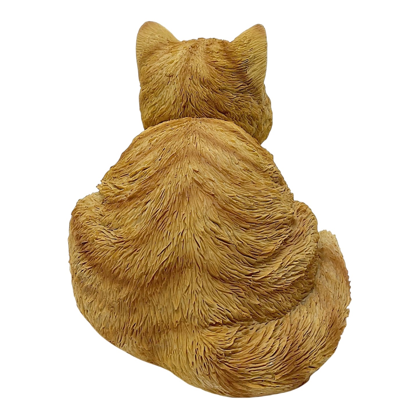 Yellow Tabby Cat Kitten Laying Down Resin Figurine Home Decoration 6.25 Inches long
