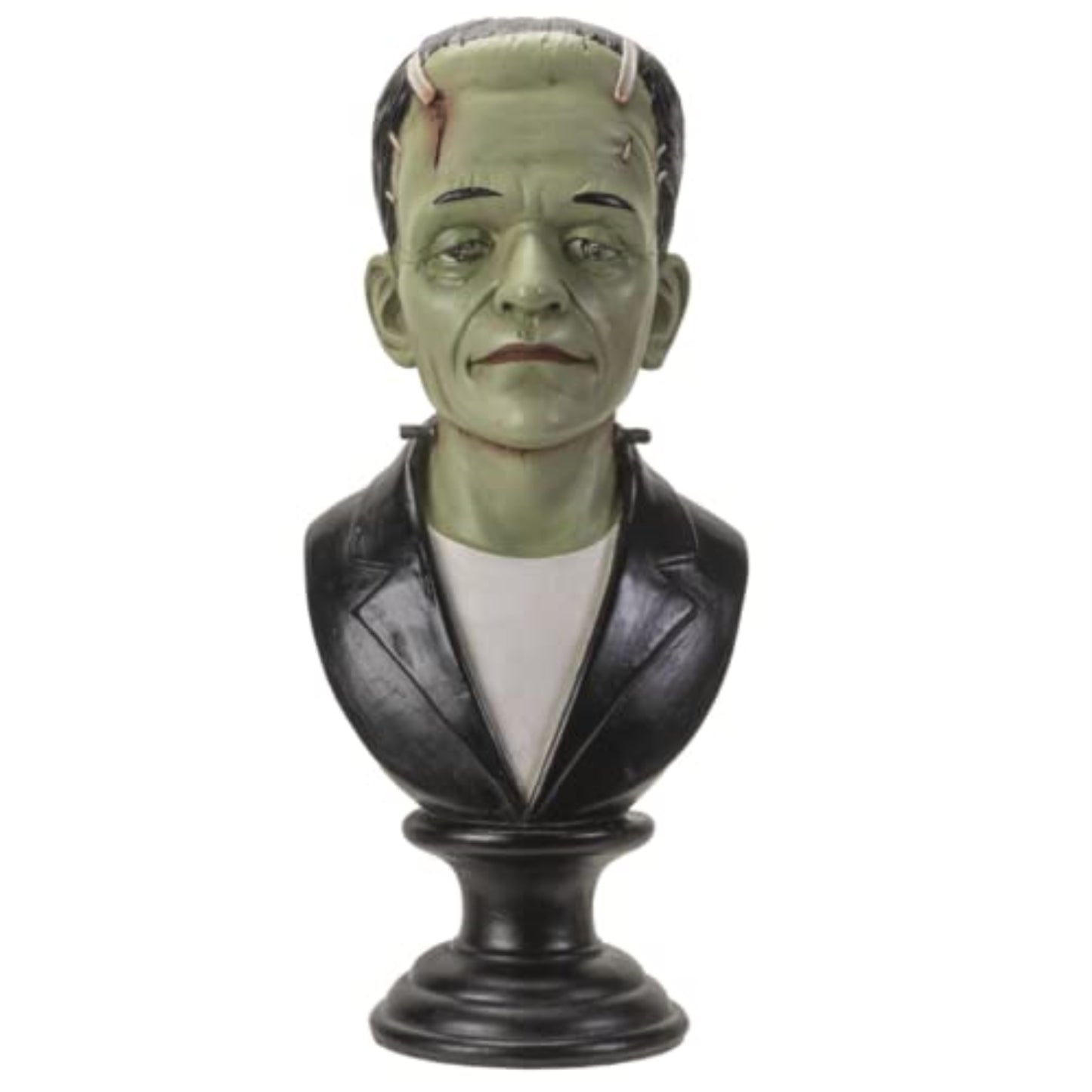Frankenstein Bust and LED Eyes Gothic Head Figurine with Glowing Features 6.3 Inches x 7.25 Inches x 13.75 Inches