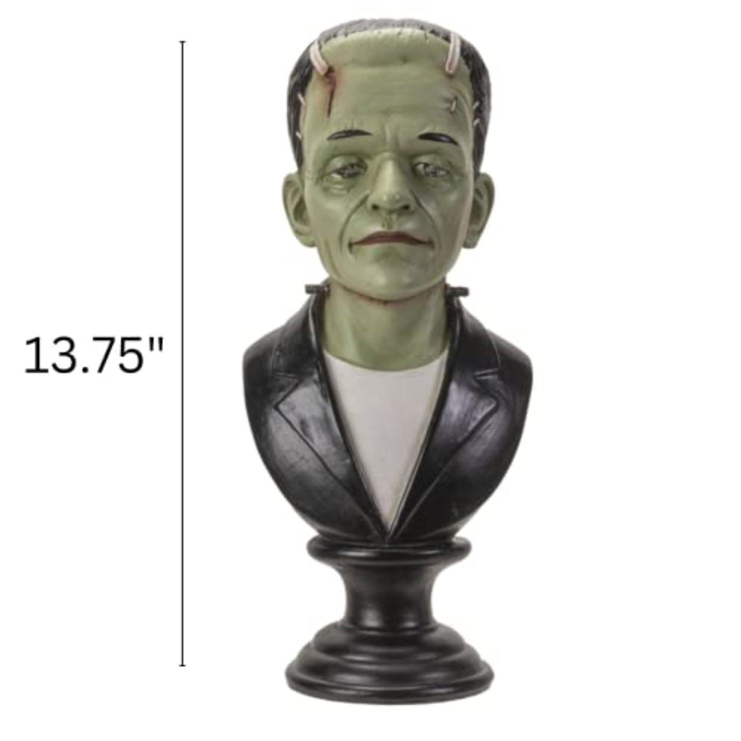 Frankenstein Bust and LED Eyes Gothic Head Figurine with Glowing Features 6.3 Inches x 7.25 Inches x 13.75 Inches