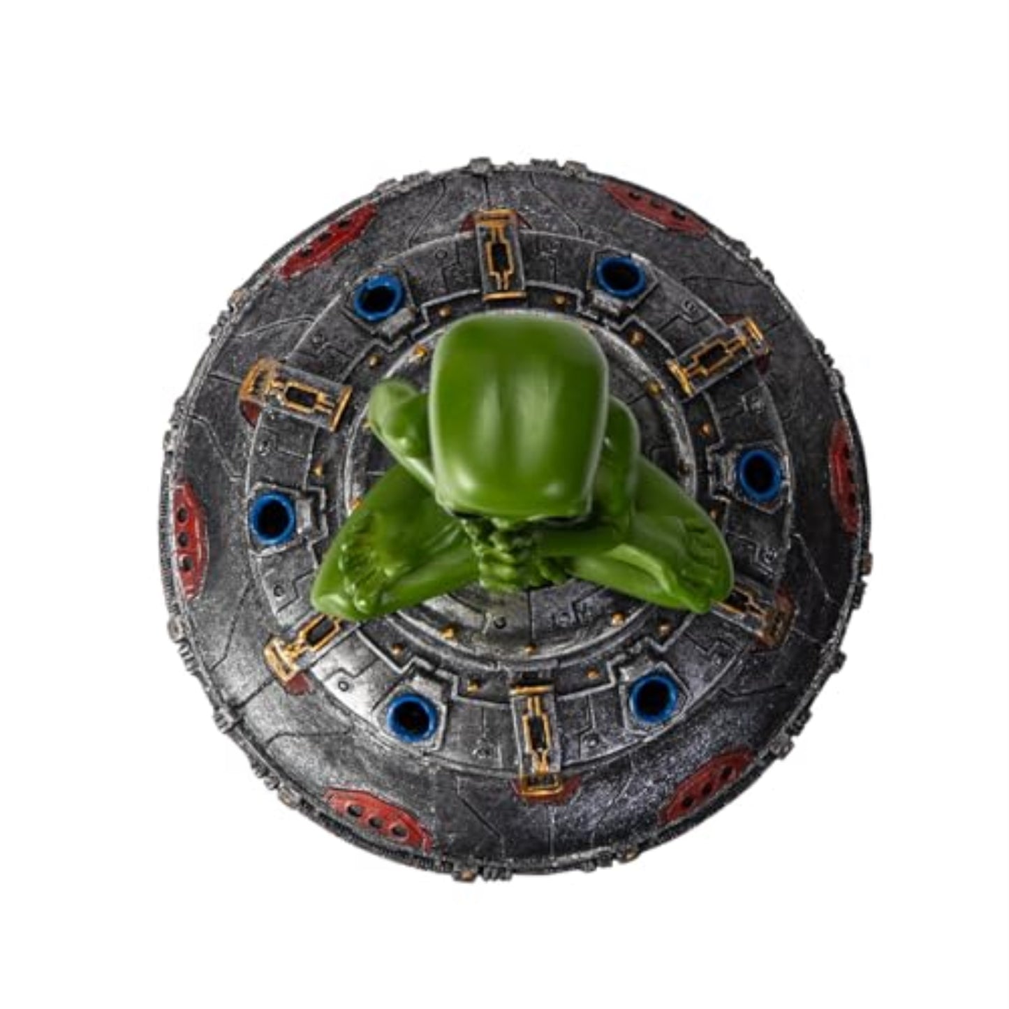 Cosmic Alien Incense Cone Burner Backflow Design Black and Silver Resin 5.9 inch