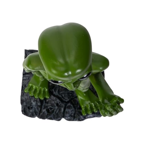Alien Figurine with Middle Finger Gesture Funny Sci-Fi Extraterrestrial Resin Statue Novelty Space Home Décor 7.6 inch H