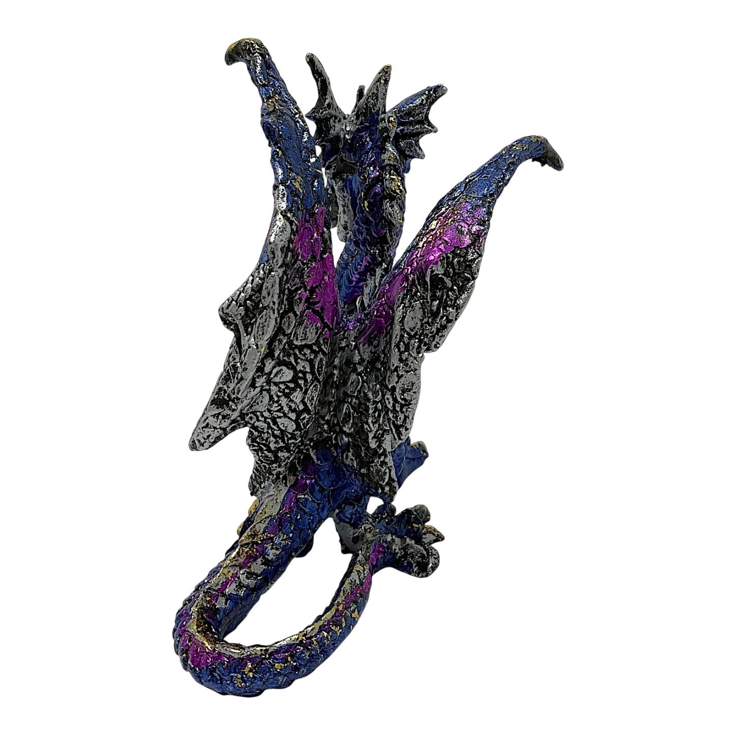 Blue Dragon with Gems Medieval Fantasy Figurine Sculpture Statue Decoration 4.5 inch