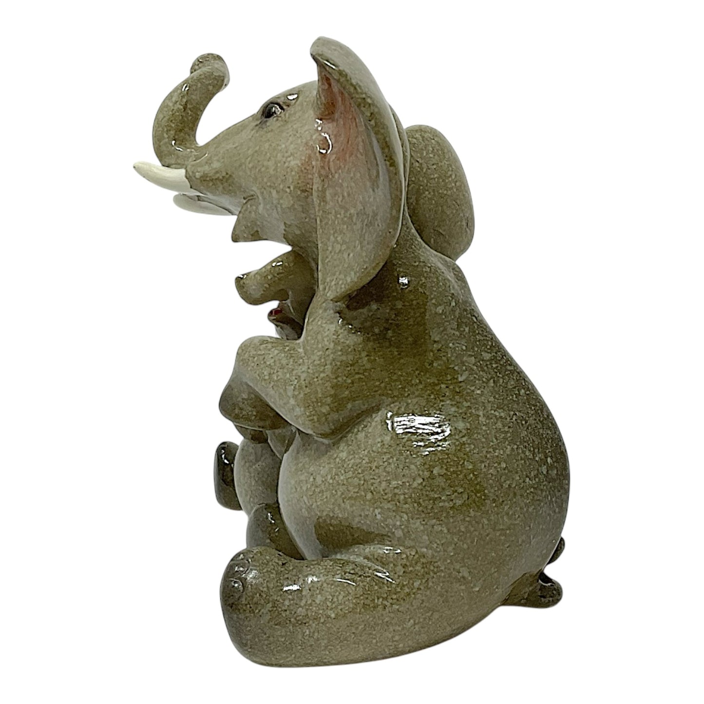 Grey Elephant With Baby Calf Resin Figurine Home Decoration 3.25 x 3.75 inch