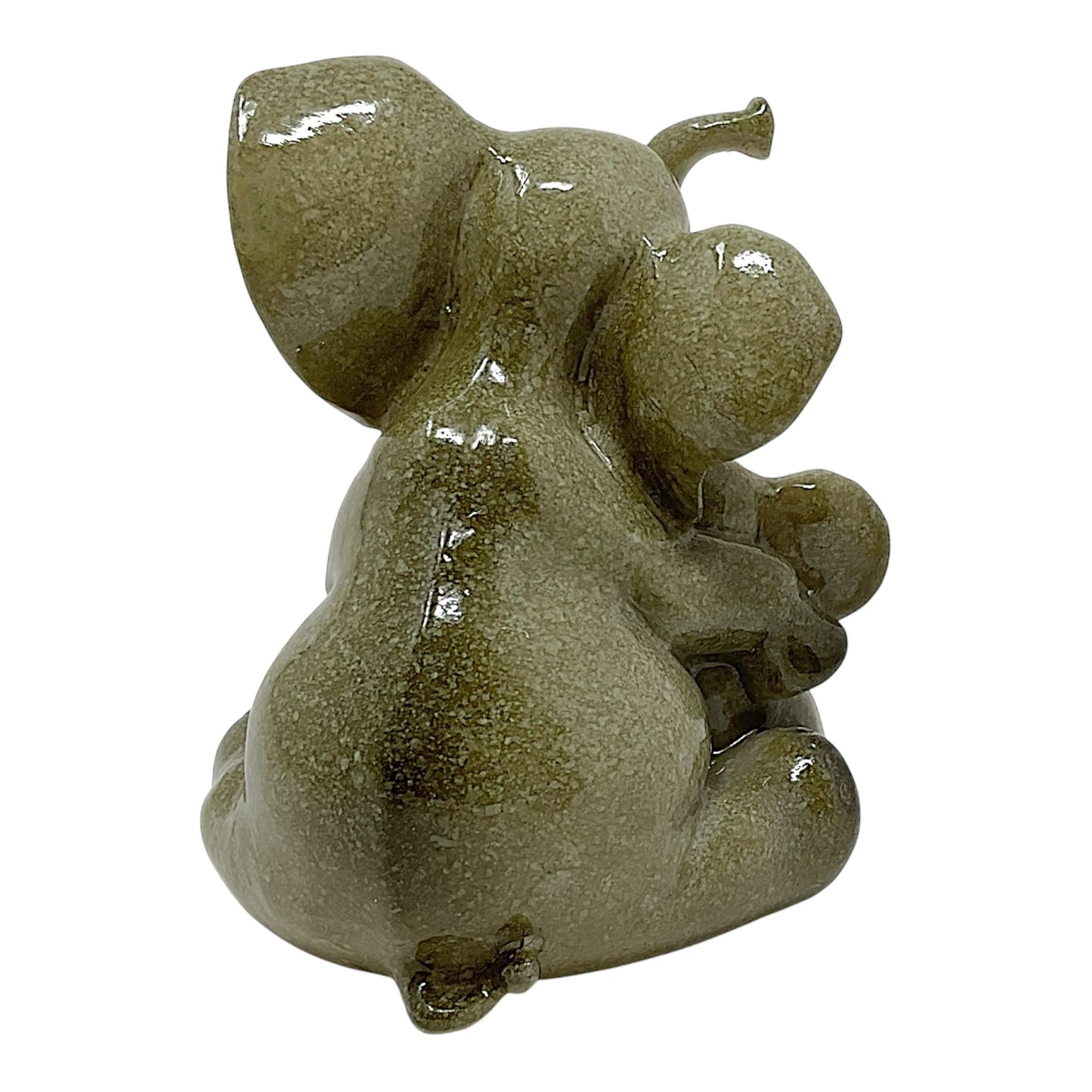 Grey Elephant With Baby Calf Resin Figurine Home Decoration 3.25 x 3.75 inch