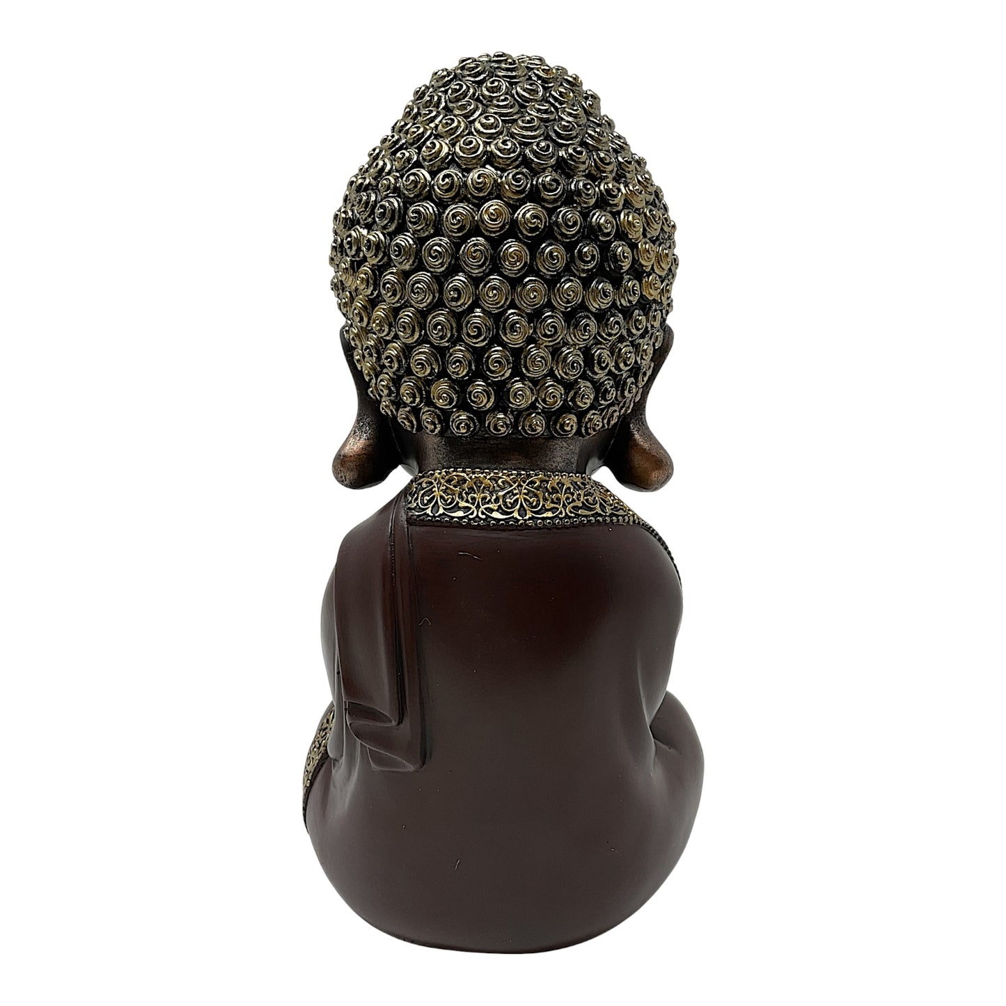 Golden Sitting Buddha Figurine 8.25 Inch Buddhism Meditation Statuette