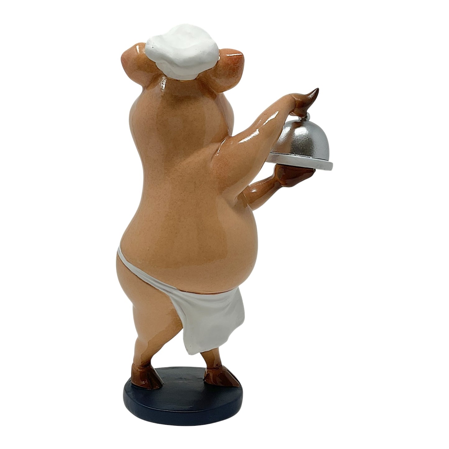 Pink Piggy Chef with Apron and Chefs Hat Figurine Kitchen Decoration 7.75 inch