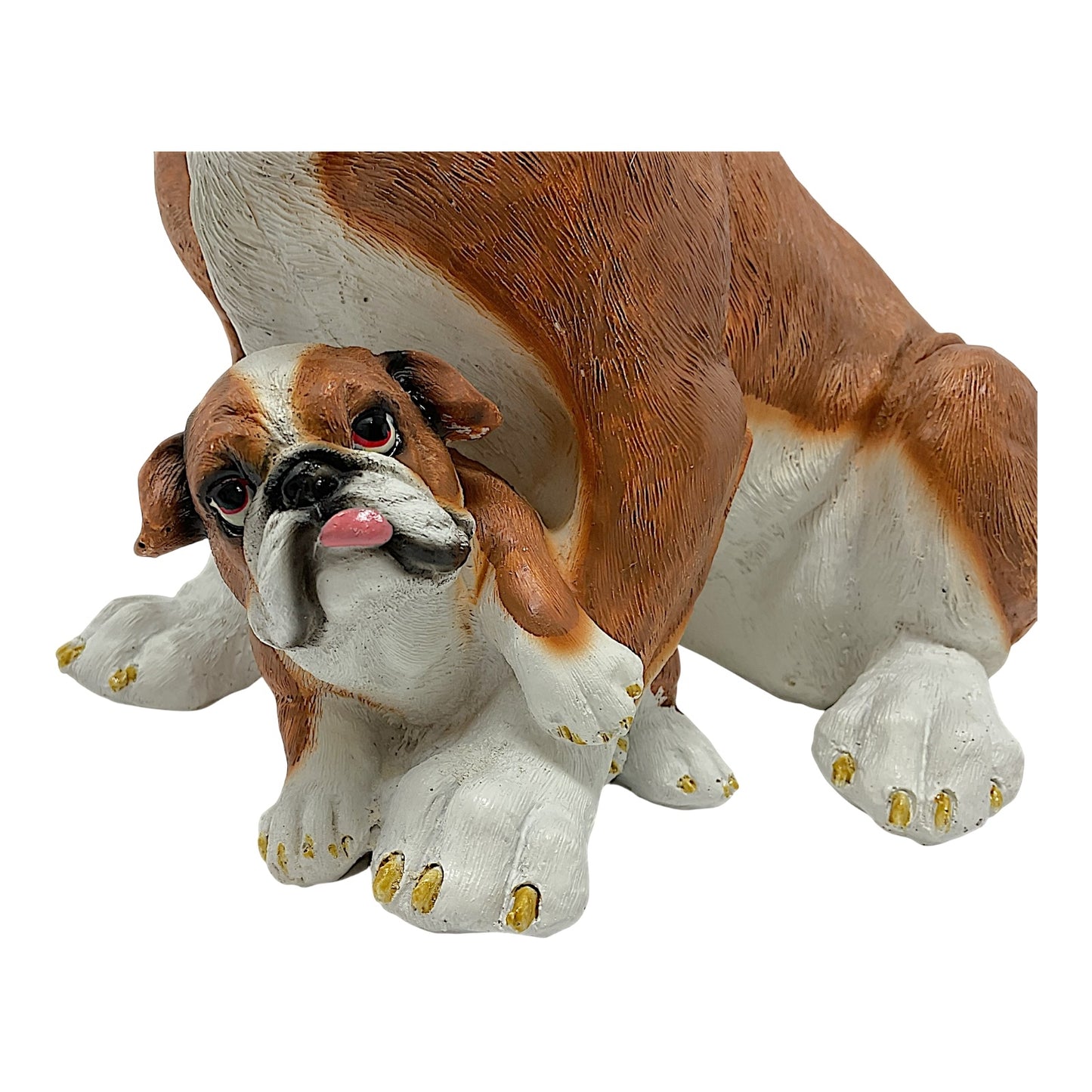 Bulldog with Puppy Dog Pet Statue Figurine Home Decoration 11.5 x 9.75 inch