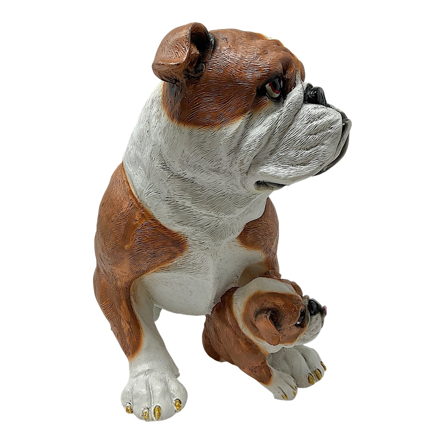 Bulldog with Puppy Dog Pet Statue Figurine Home Decoration 11.5 x 9.75 inch