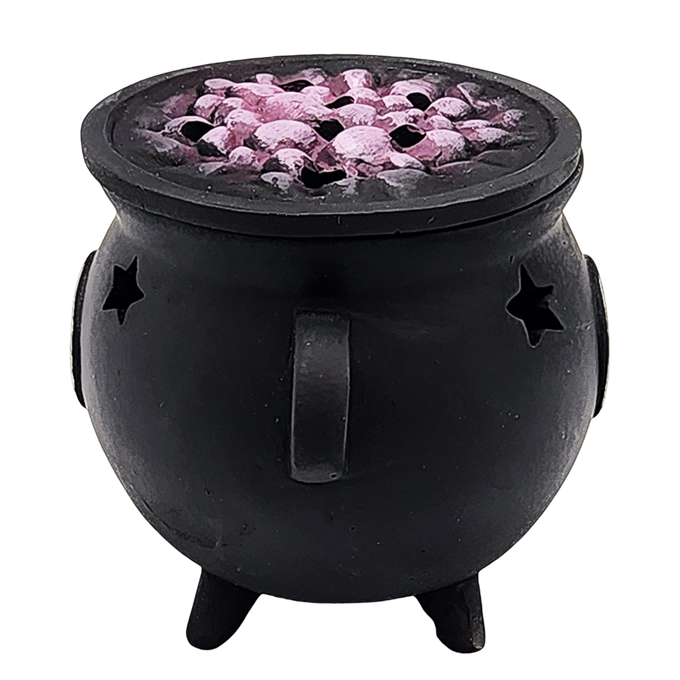 Fantasy Gifts Black Cauldron Incense Cone Burner 3 inch Mini Witchy Cauldron with Pentagram for Witchcraft Wicca Pagan
