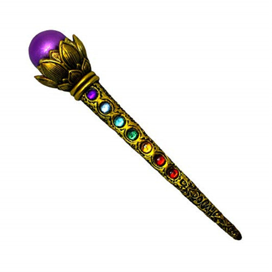 Fantasy Gifts Magic Wand with Chakra Stones 8.5 Inch for Meditation, Altar Display and Witchcraft Practice