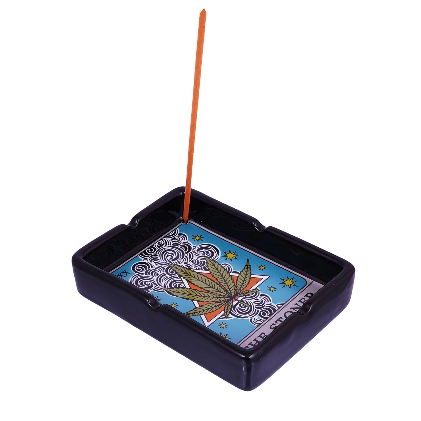 Fantasy Gifts The Stoner Tarot Card Ceramic Ashtray or Incense Burner 4 x 5.5 inches