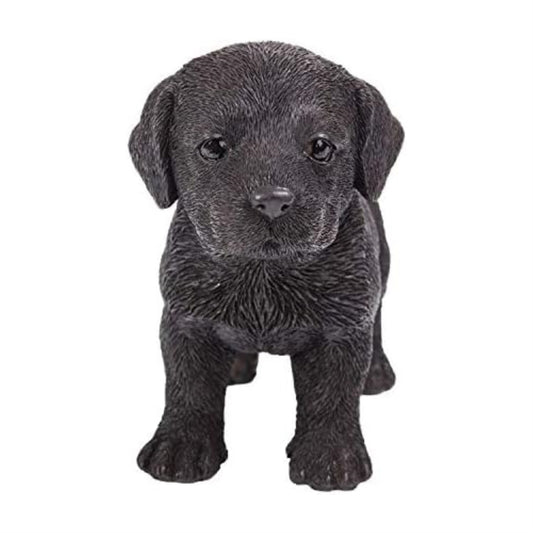 Realistic Chocolate Labrador Retriever Puppy Dog Resin Figurine 6.25 x 4.75 inch