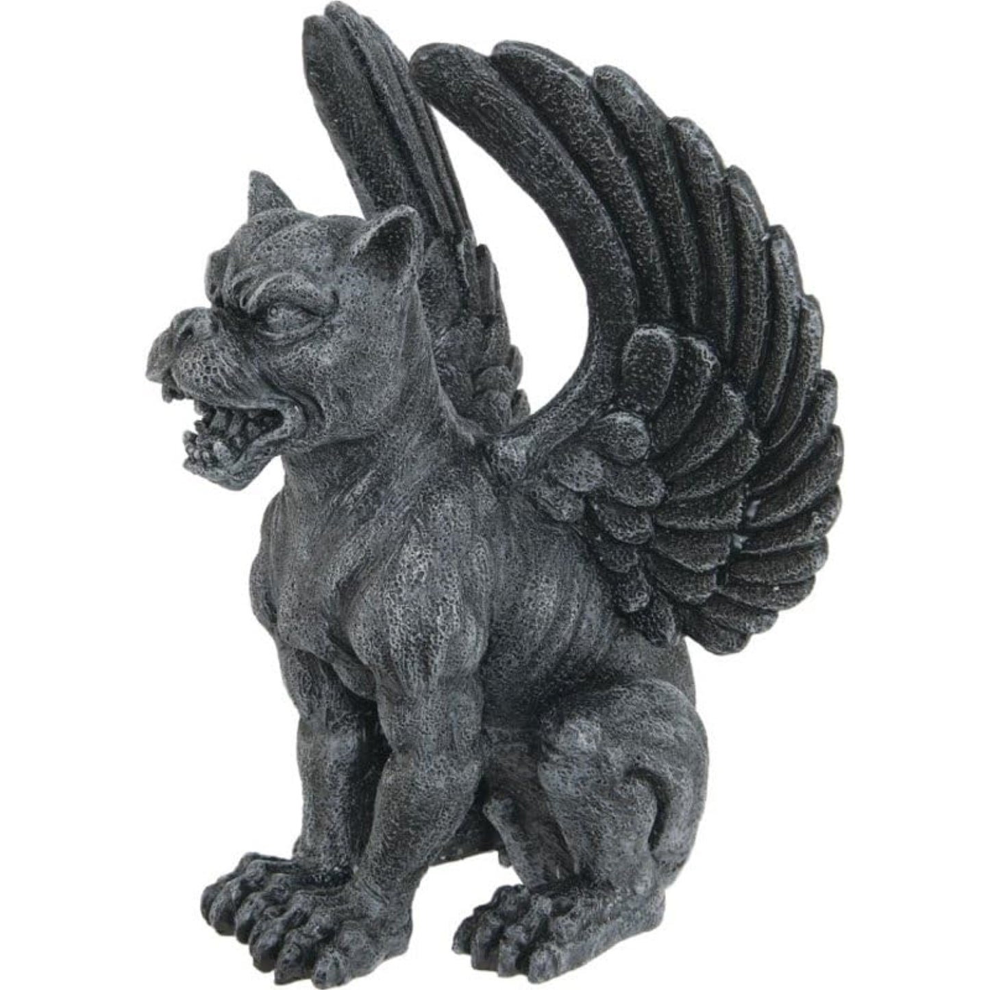 Gothic Sitting Winged Lioness Gargoyle Resin Figurine Statue 6.75 inch