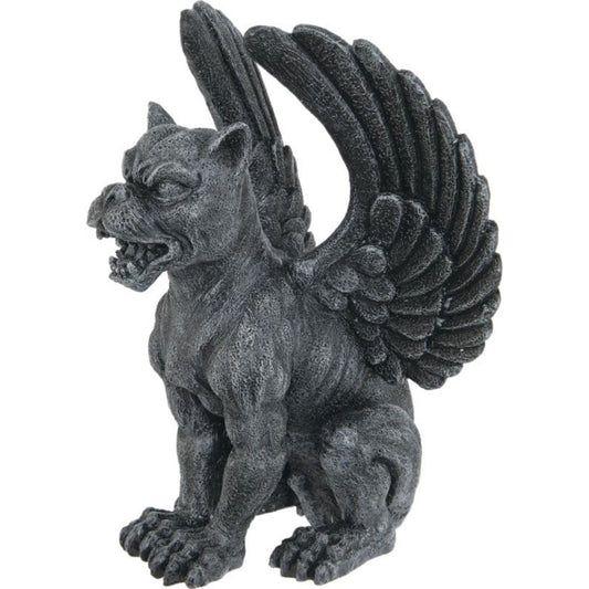 Gothic Sitting Winged Lioness Gargoyle Resin Figurine Statue 6.75 inch