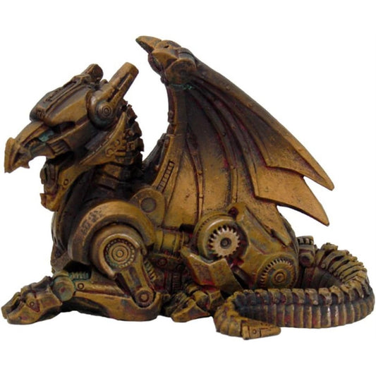Gears and Metal Robot Steampunk Dragon Fantasy Figurine 3.5 inch