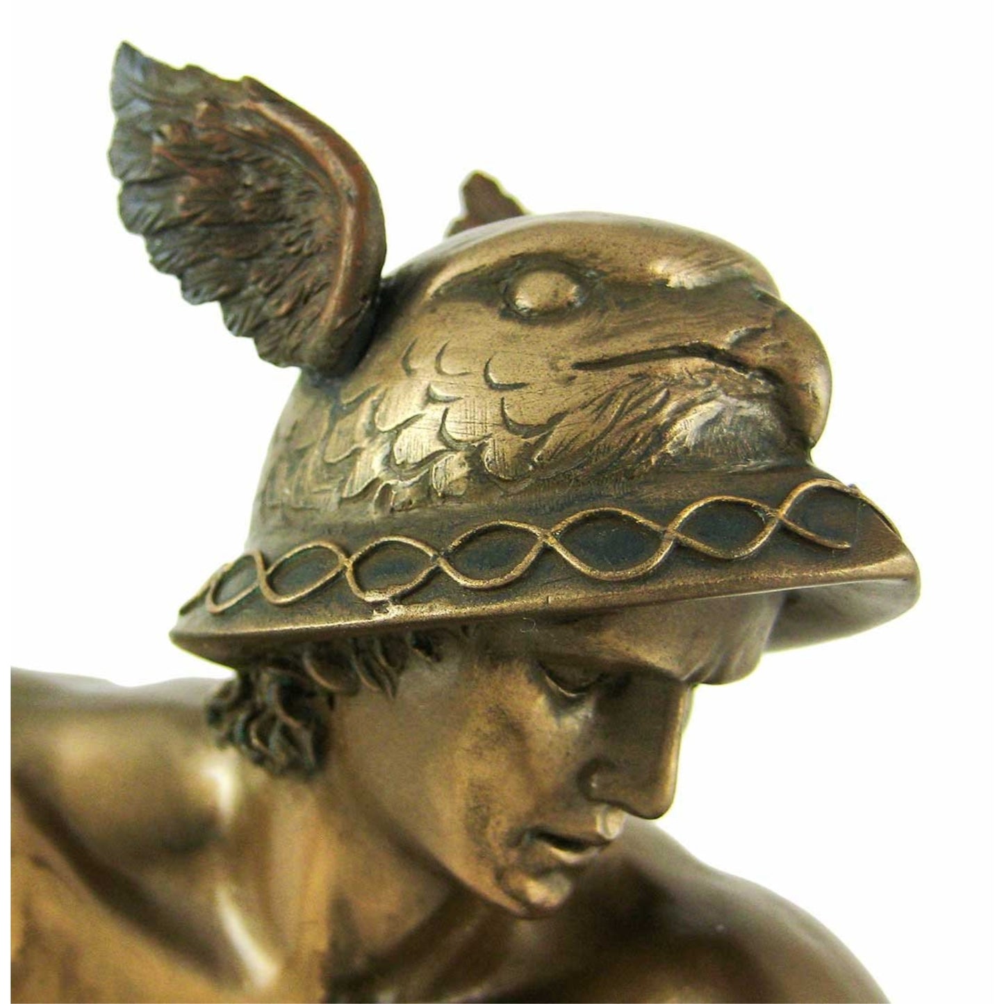 Greek God Hermes Bronzed Finish Resin Statue 9 inch